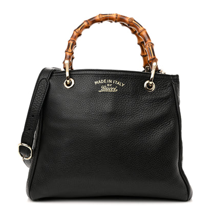 Gucci Calfskin Small Bamboo Shopper Tote Black 1 of 11