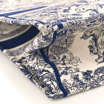 Christian Dior Canvas Embroidered Large Dioriviera Toile De Jouy Book Tote Blue 7 of 10
