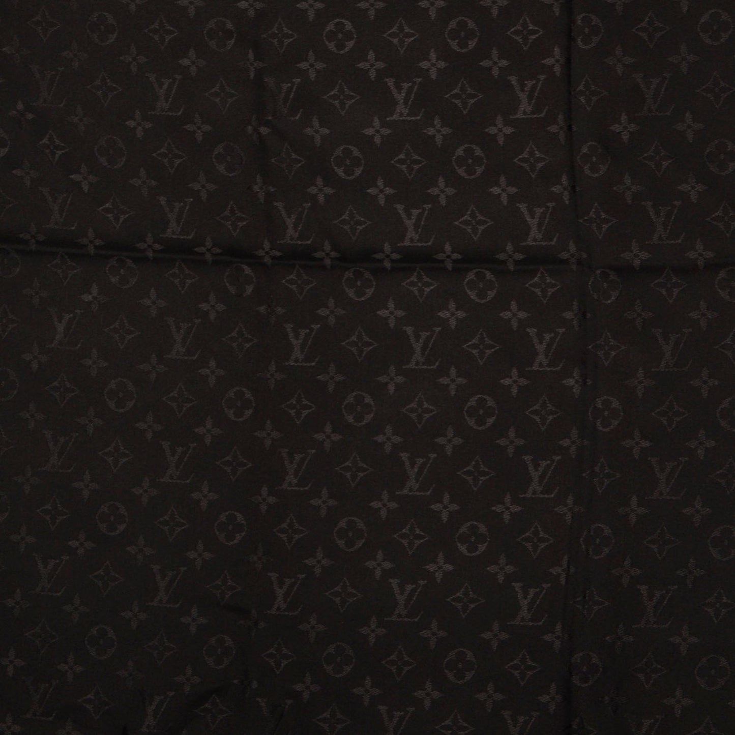Silk Wool Monogram Shawl Black