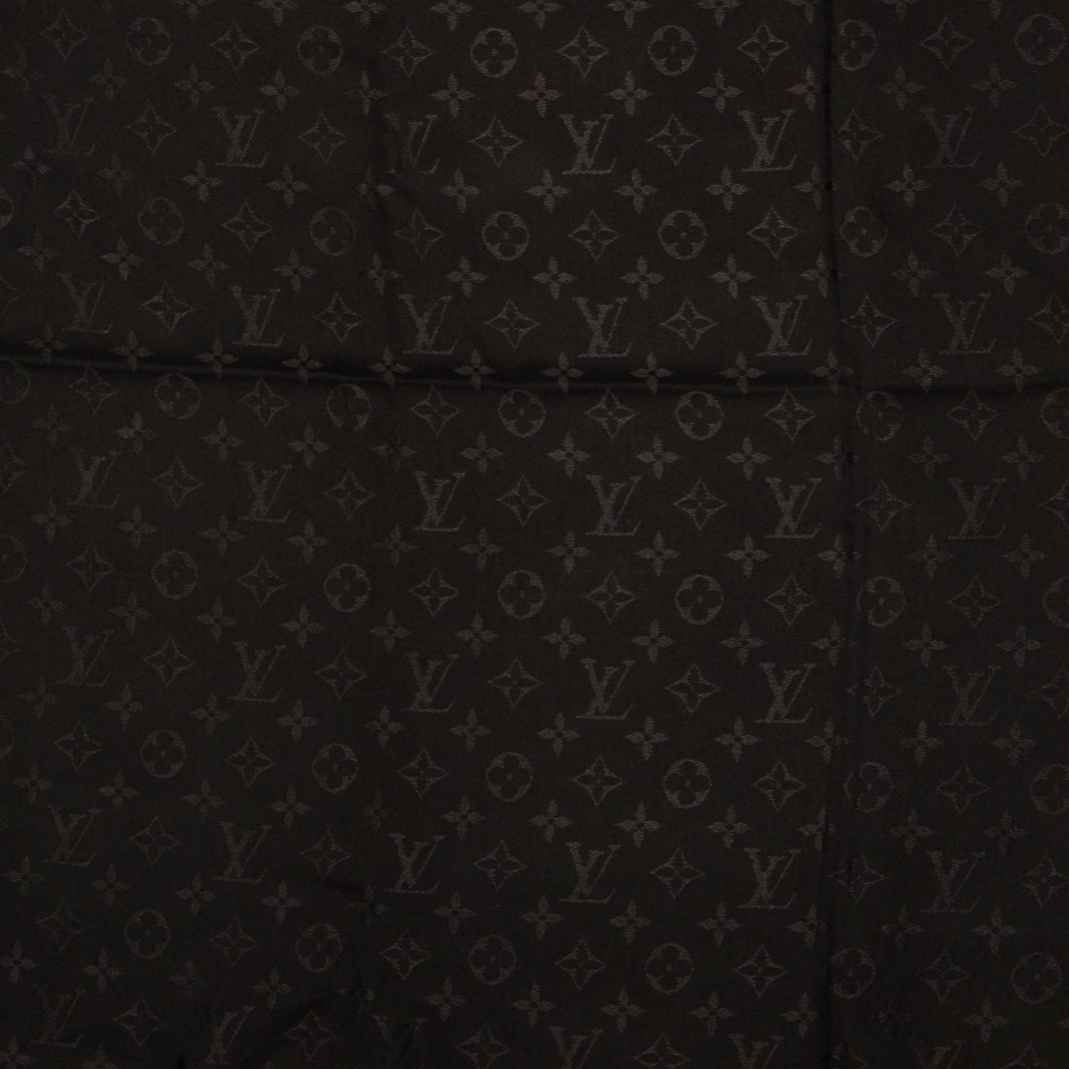 Louis Vuitton Silk Wool Monogram Shawl Black 1 of 5