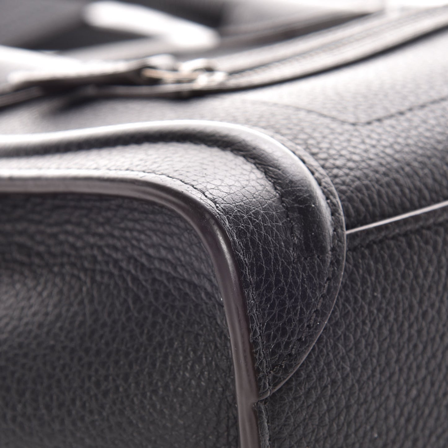 Drummed Calfskin Nano Luggage Black