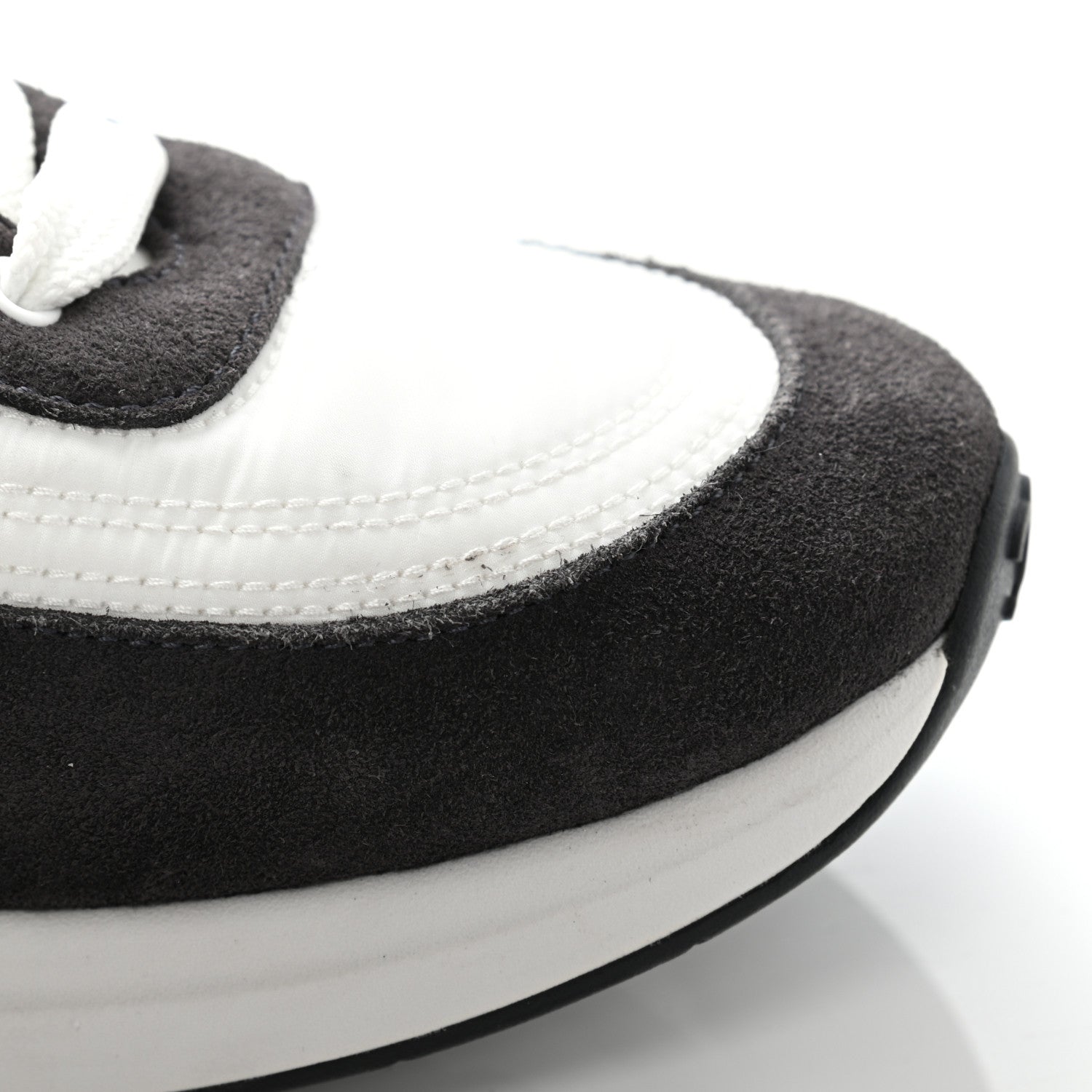 Chanel Nylon Suede Calfskin CC Sneakers 39 White Dark Grey 8 of 10