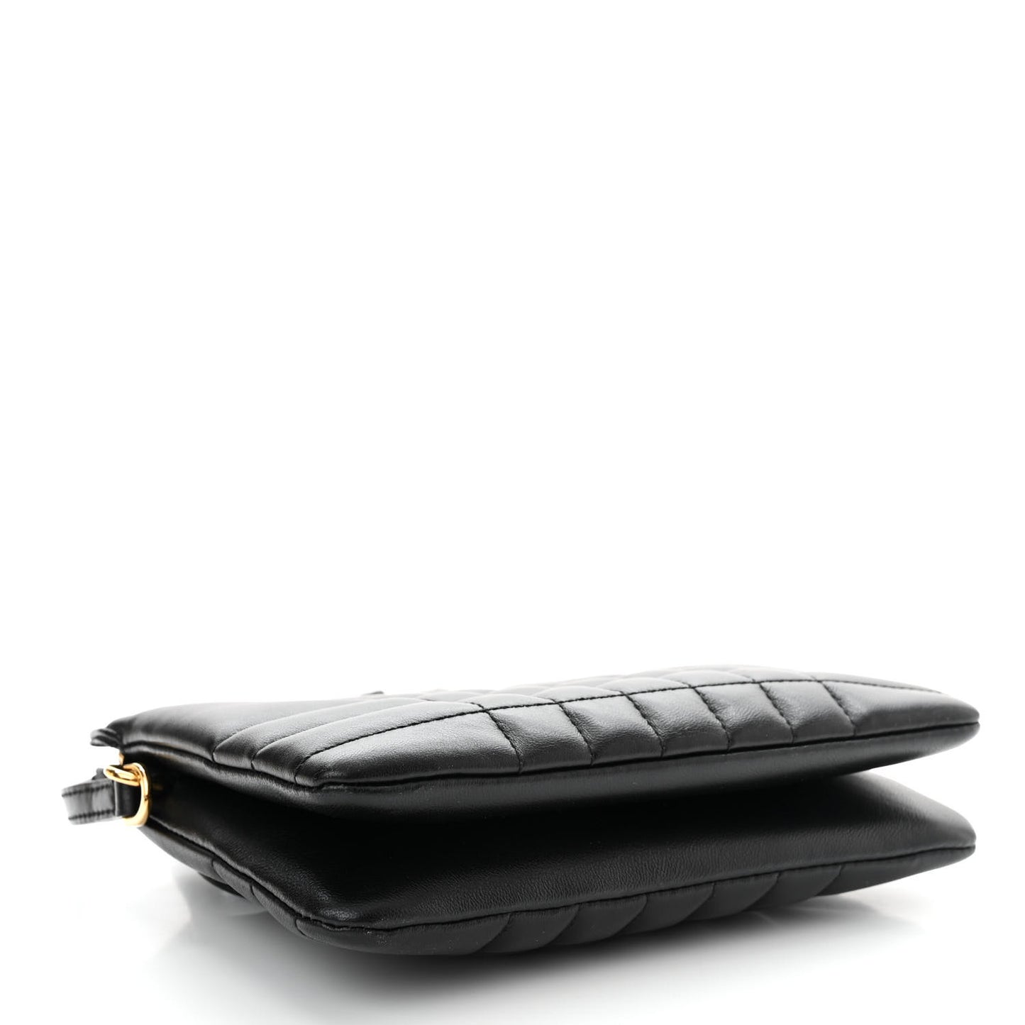 Lambskin Quilted Lola Double Pouch Crossbody Black