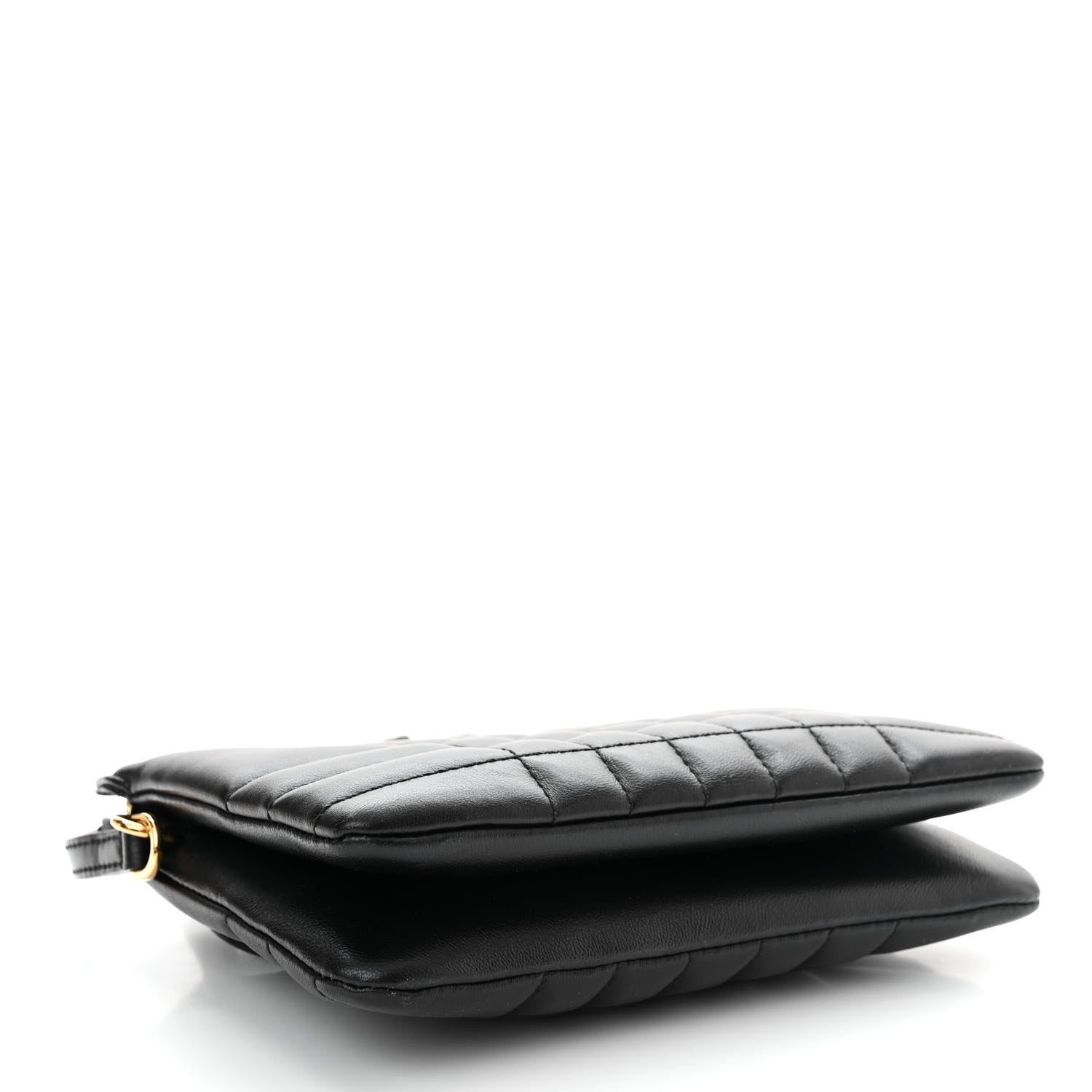 Burberry Lambskin Quilted Lola Double Pouch Crossbody Black 4 of 11