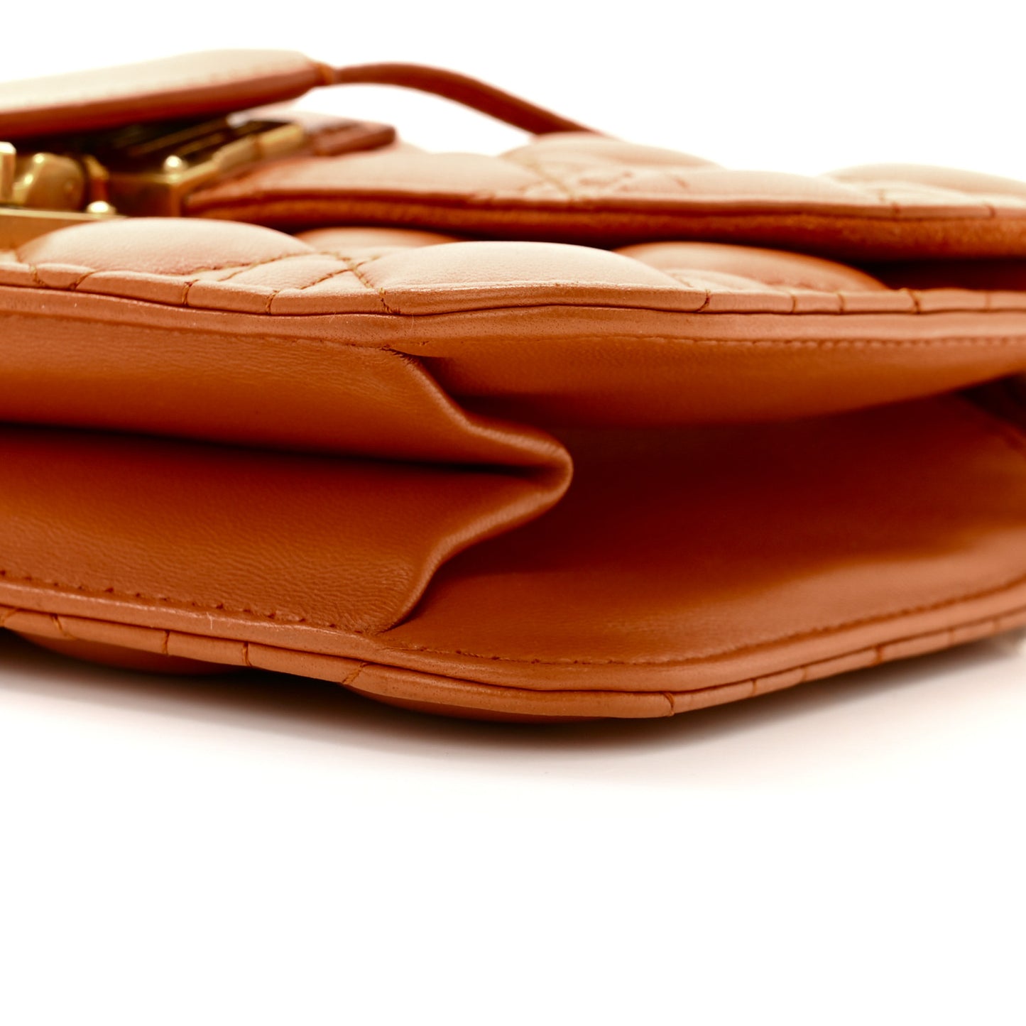 Lambskin Cannage Small Dioraddict Flap Bag Tan