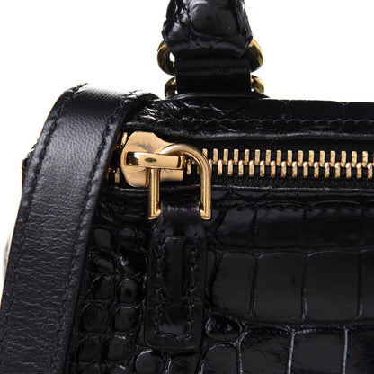 Givenchy Calfskin Crocodile Embossed Small Pandora Black 9 of 13