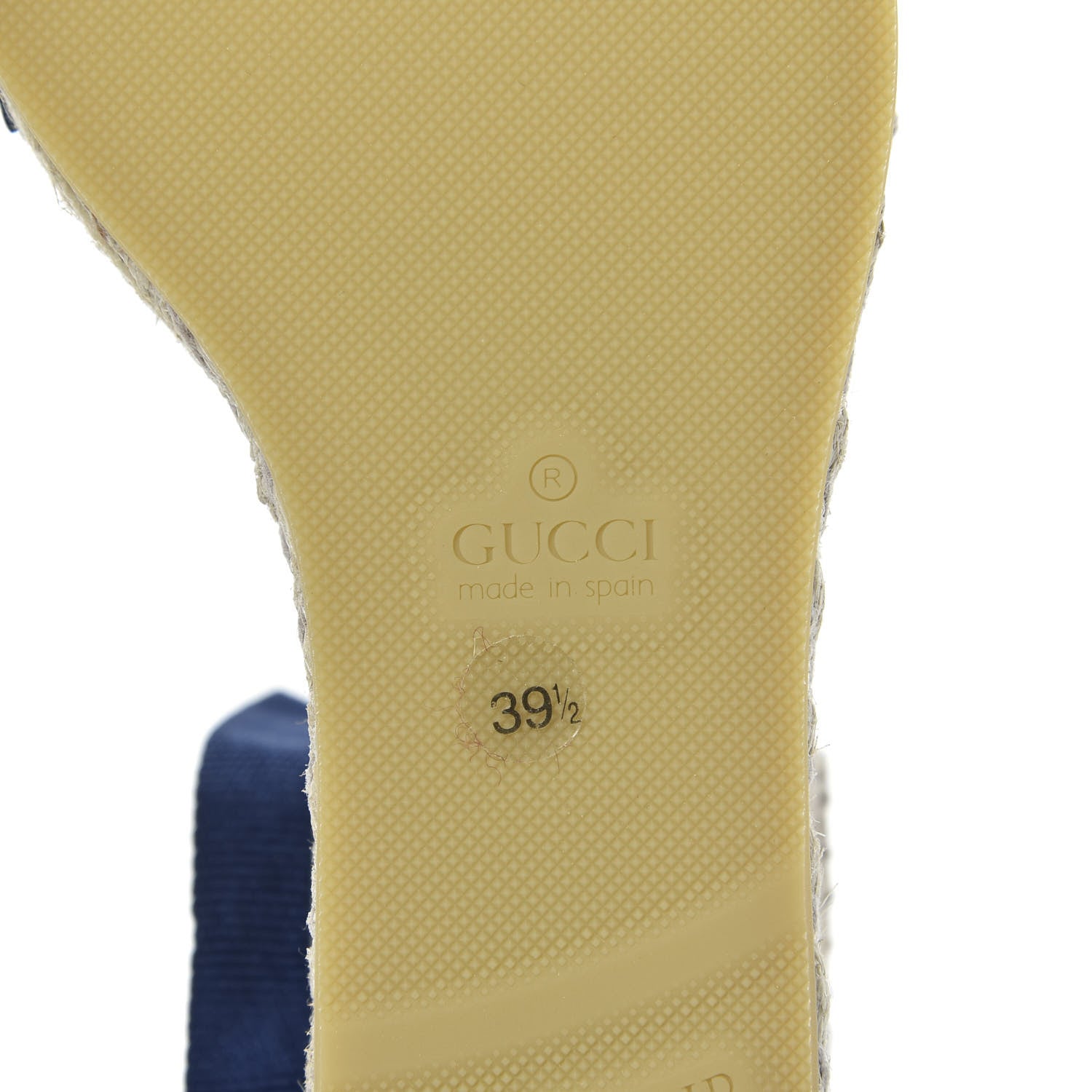 Gucci Canvas Sylvie Web Ankle Wrap Espadrille Wedge Sandals 39.5 Mystic White Hibiscus Red Maritime 7 of 8