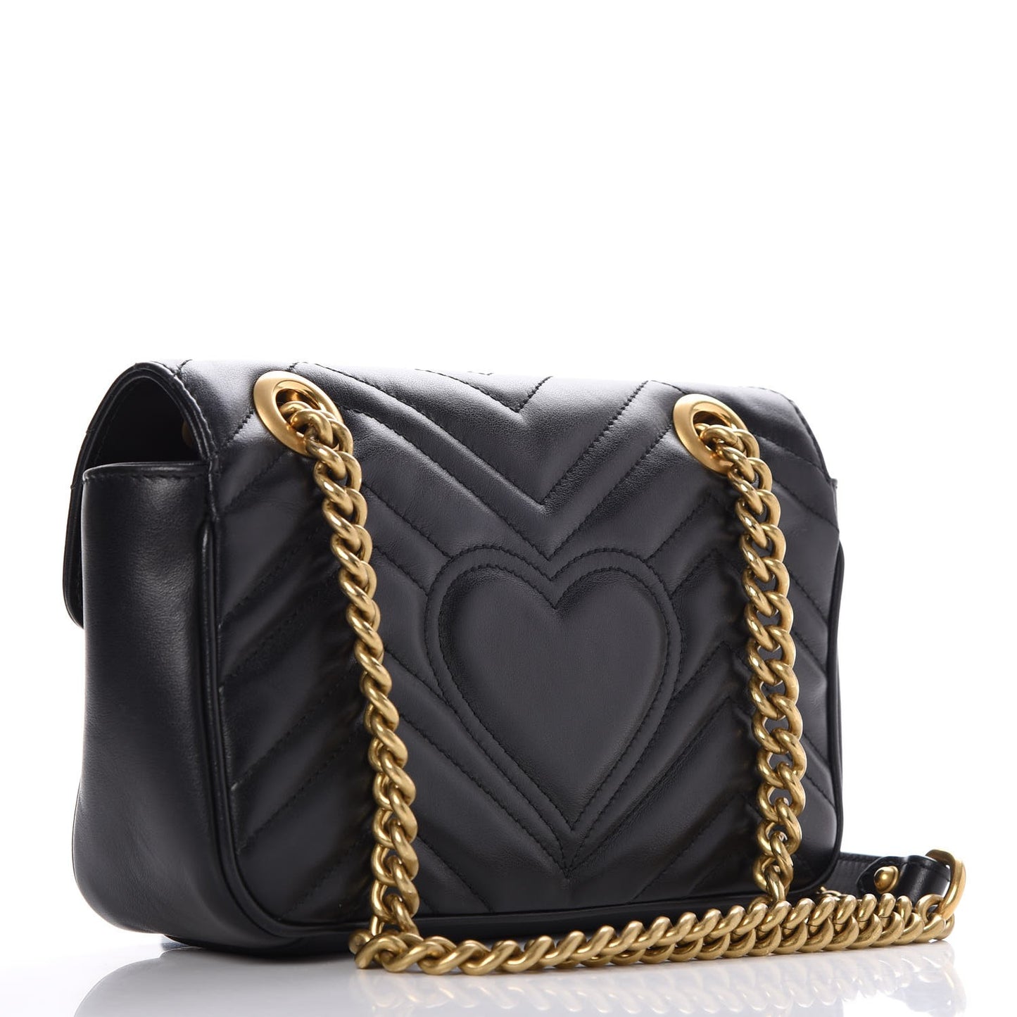Calfskin Matelasse Mini GG Marmont Shoulder Bag Black