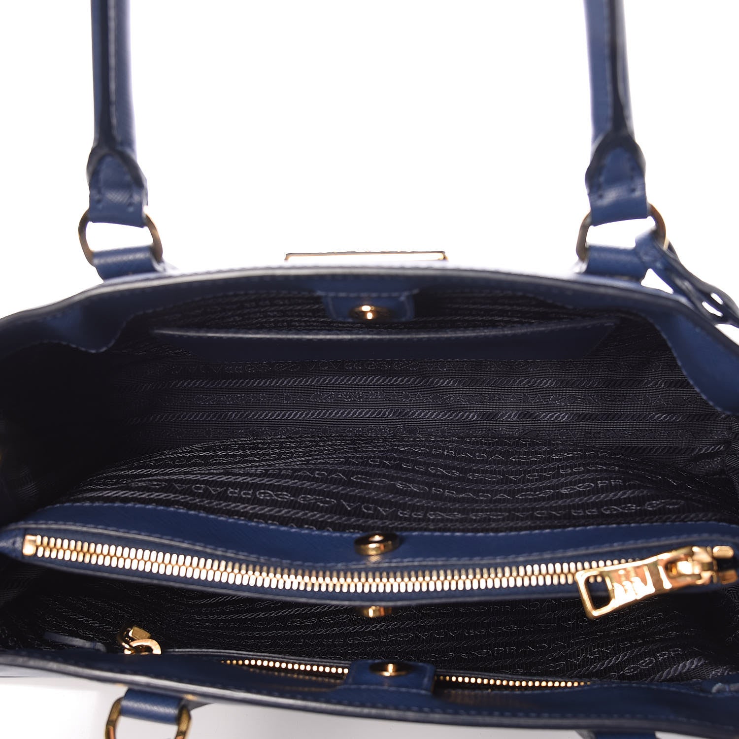 Prada Saffiano Lux Medium Tote Bluette 5 of 17