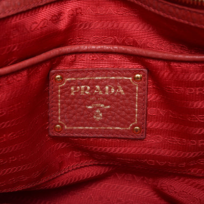 Prada Vitello Daino Side Zip Tote Rosso 7 of 16