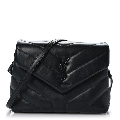 Saint Laurent Calfskin Y Quilted Monogram Toy Loulou Crossbody Bag Black 1 of 9
