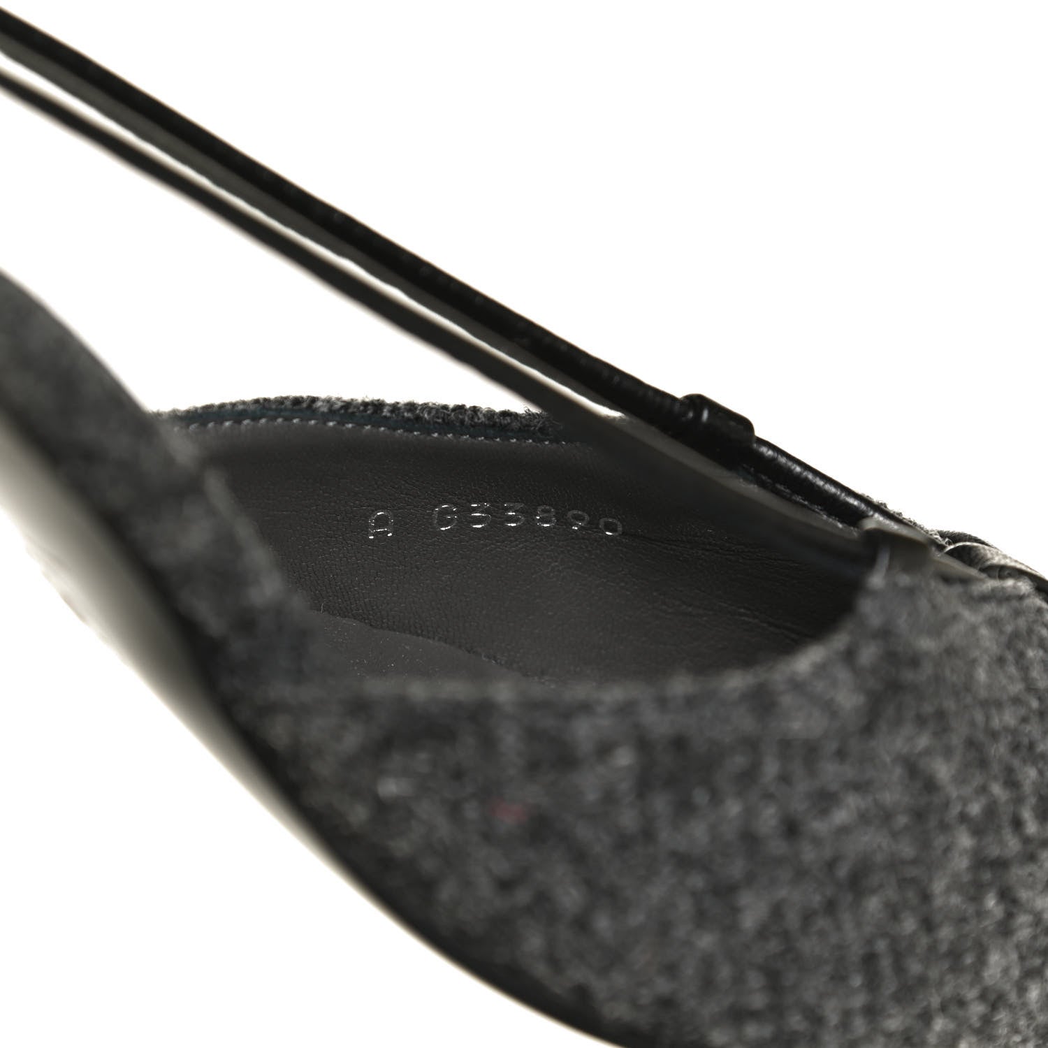 Chanel Tweed Satin Slingback Cap Toe Bow Pumps 39.5 Grey Black 11 of 11