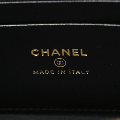 Chanel Goatskin Stitched Top Handle Slim Vanity With Chain Black 6 of 11