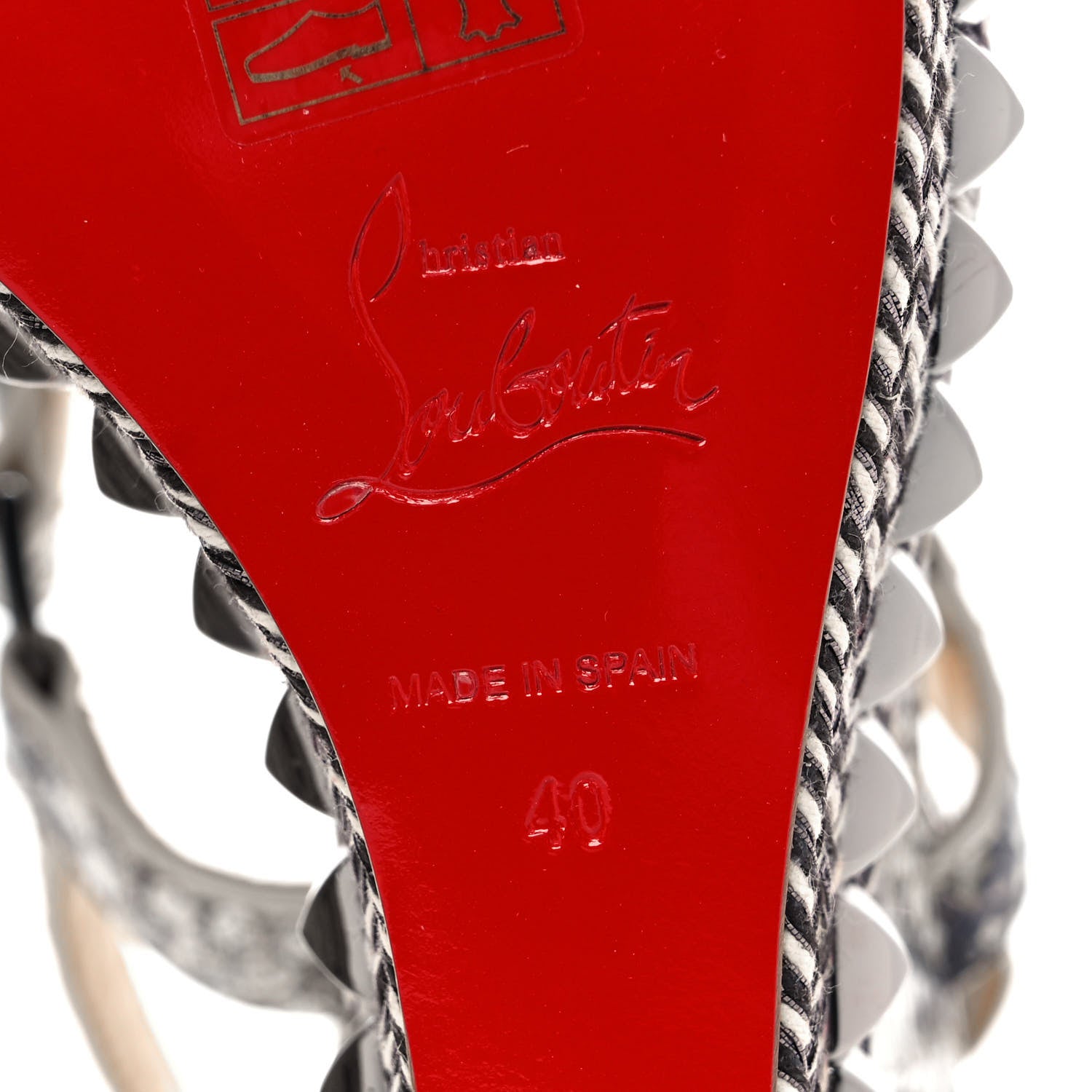 Christian Louboutin Watersnake Print Cataclou 120 Wedge Sandals 40 Roccia Gun Metal 6 of 8