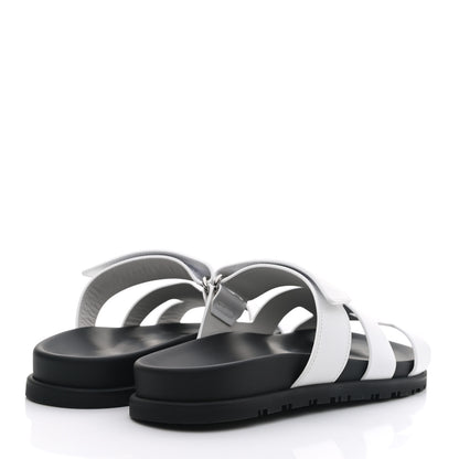 Hermes Calfskin Womens Chypre Sandals 37 White 4 of 8
