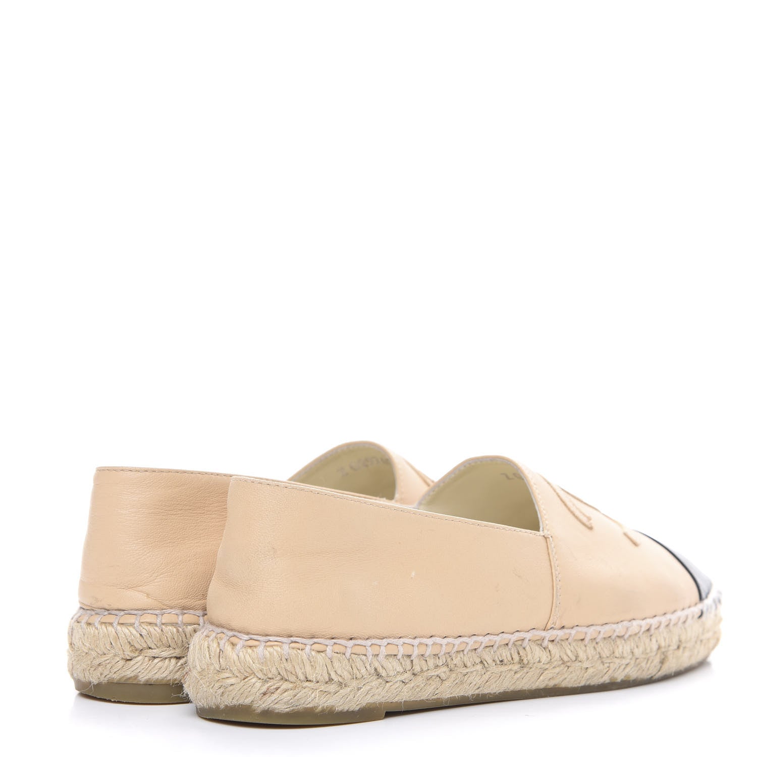 Chanel Lambskin CC Espadrilles 37 Beige Black 4 of 16