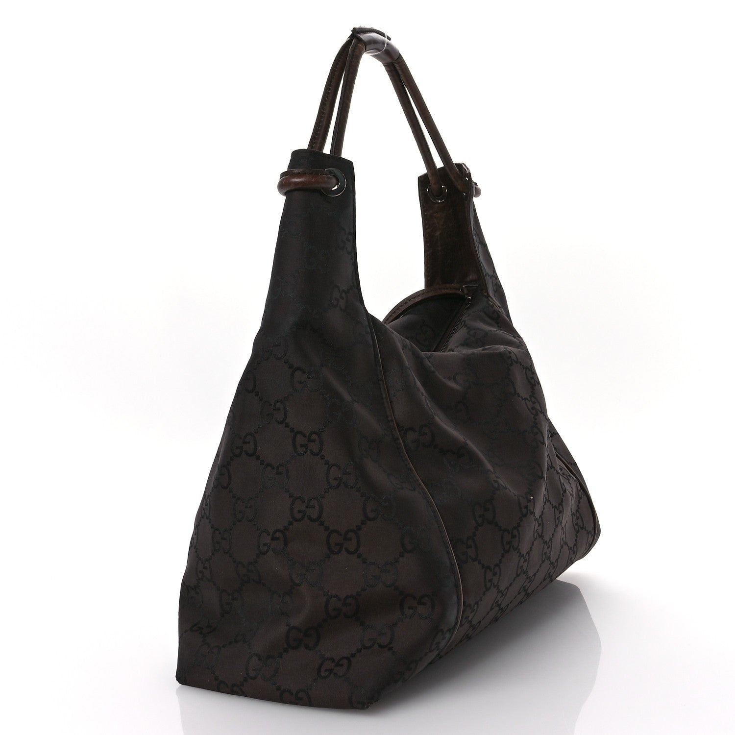 Gucci Nylon Monogram Hobo Bag Brown 3 of 11