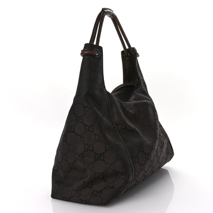 Gucci Nylon Monogram Hobo Bag Brown 3 of 11