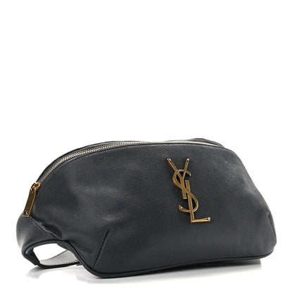 Saint Laurent Grain De Poudre Monogram Belt Bag Dark Smog 4 of 10