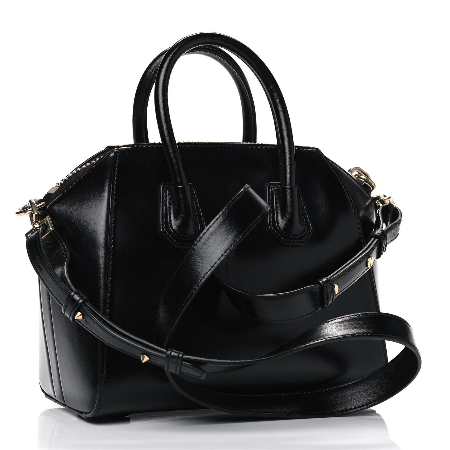 Shiny Lord Calfskin Mini Antigona Black