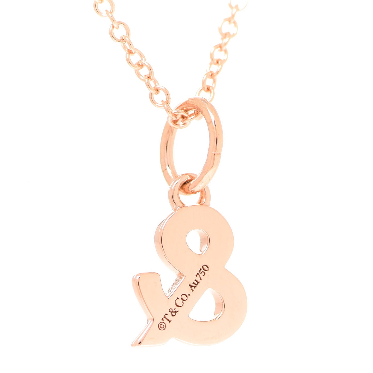 18K Rose Gold Diamond Medium Ampersand Pendant Necklace