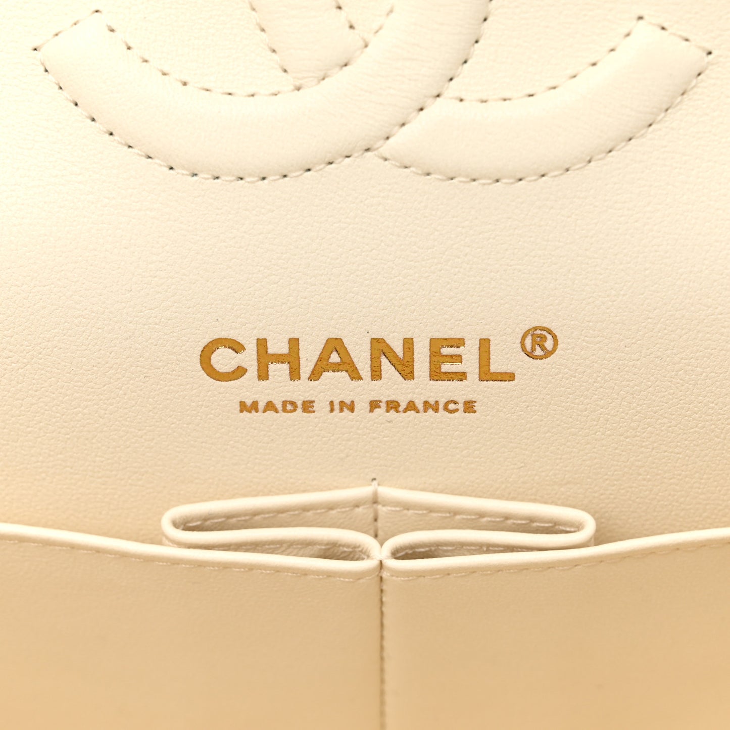 Caviar Quilted Medium Double Flap White