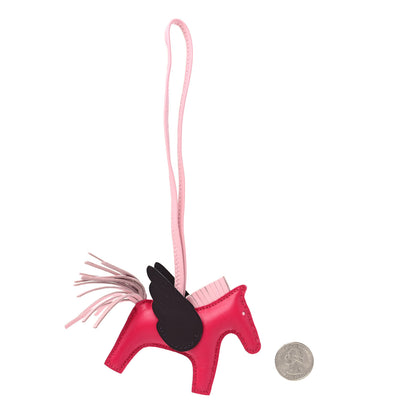 Hermes Milo Lambskin Grigri Rodeo Pegase Horse Bag Charm PM Framboise Rose Sakura Rouge Sellier 2 of 5