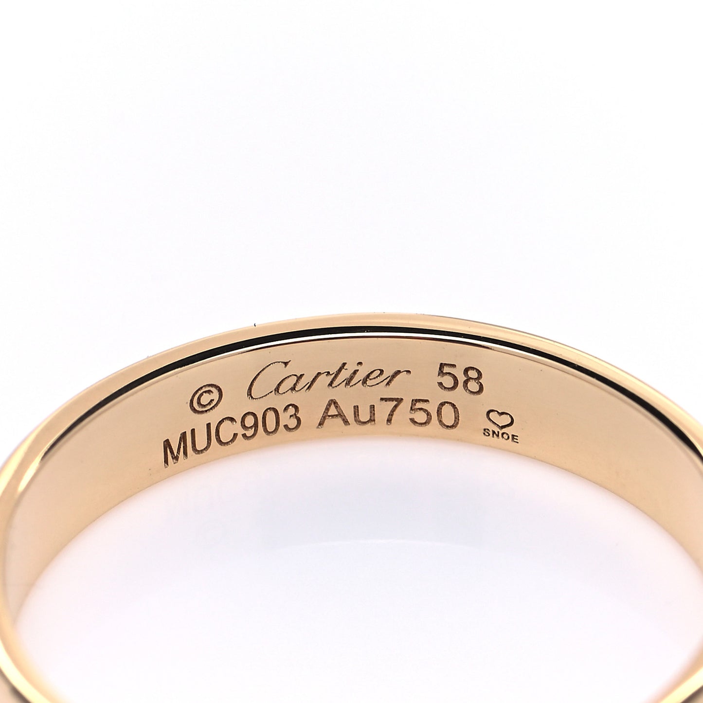 18K Yellow Gold 3.5mm LOVE Wedding Band Ring 58 8.25