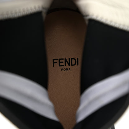 Fendi Shiny Stretch Nylon Platform Zip Biker Boots 36 Black 8 of 8