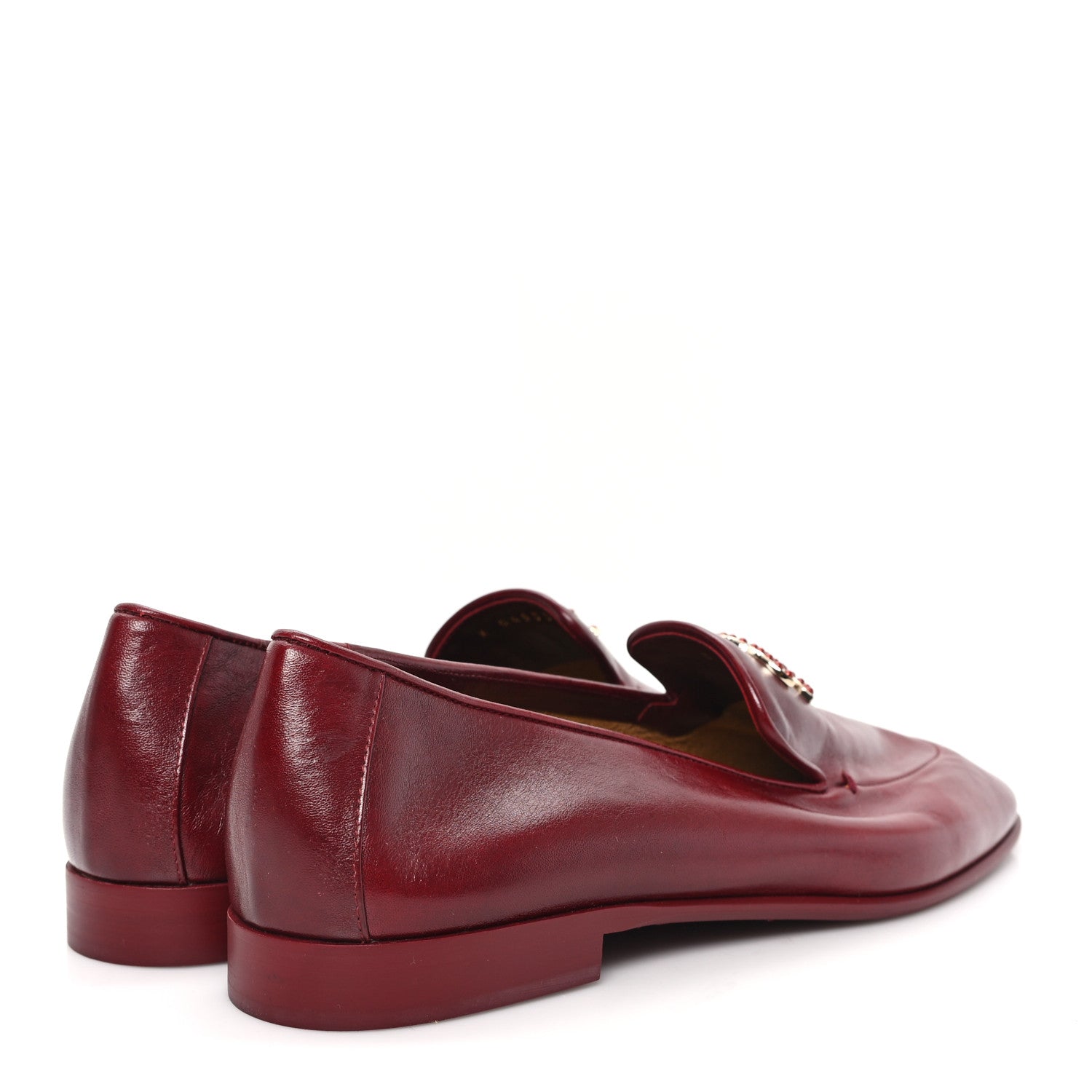 Chanel Shiny Calfskin CC Mocassin Loafers 40 Red 5 of 9