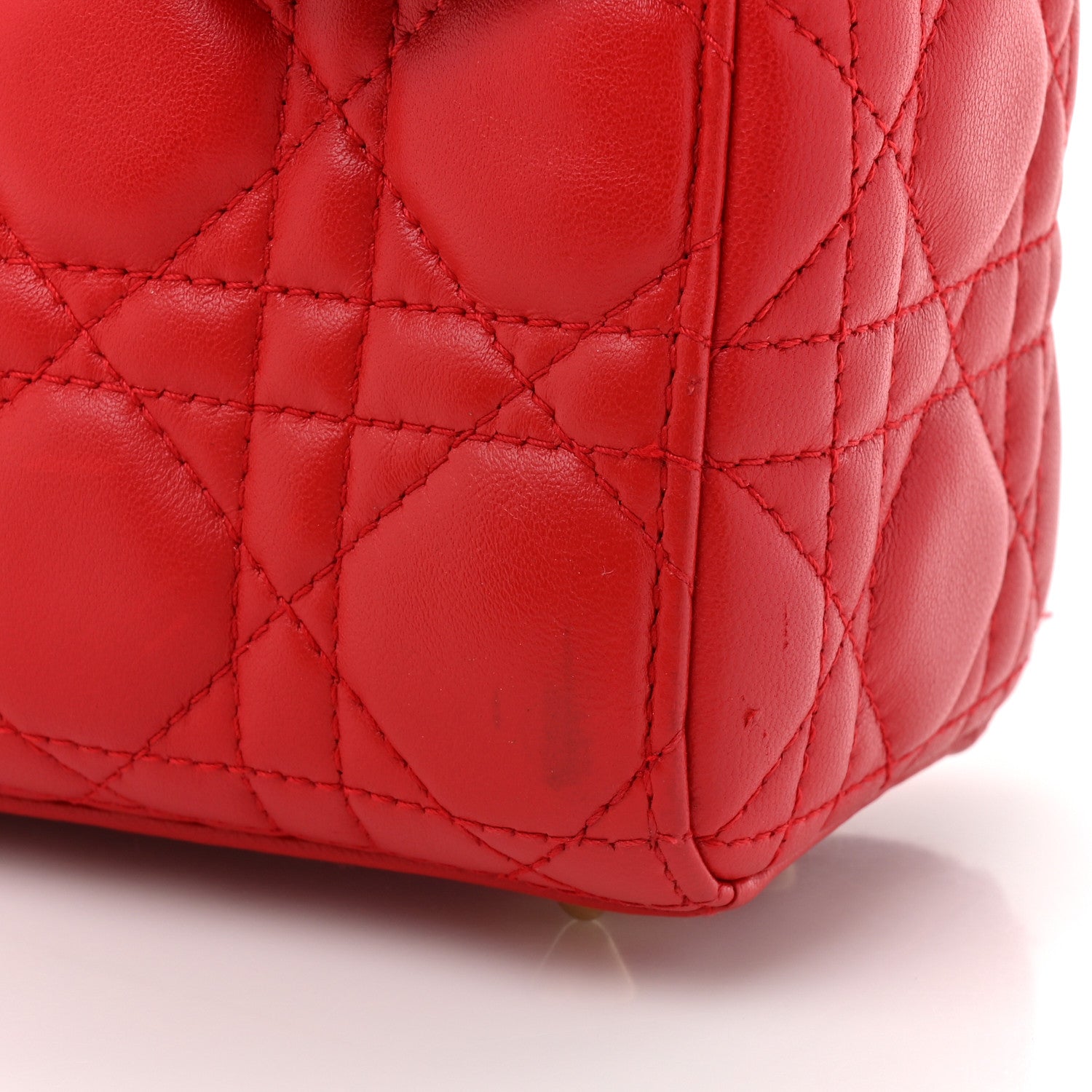 Christian Dior Lambskin Cannage Small My ABCDior Lady Dior Red 13 of 14