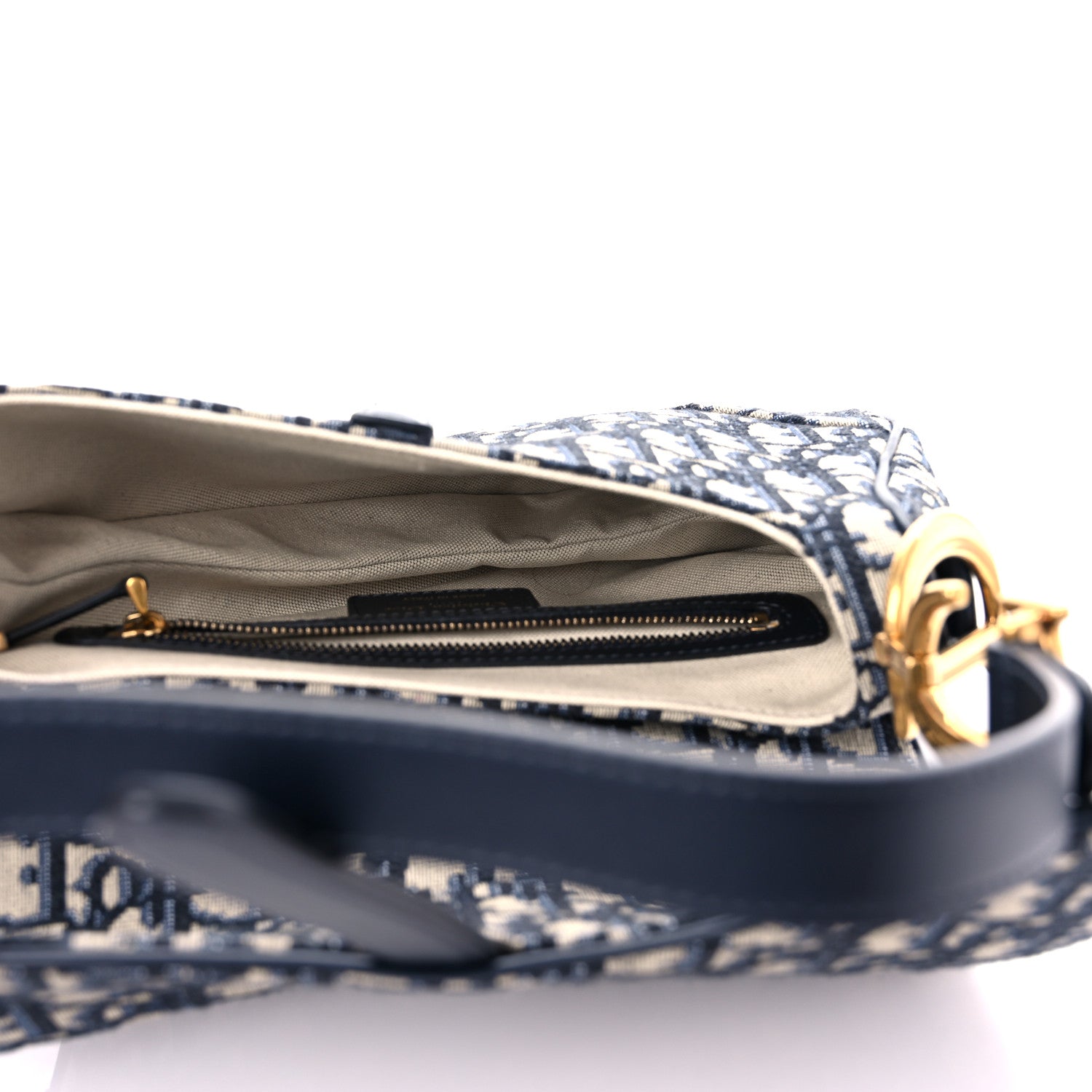 Christian Dior Oblique Saddle Bag Blue 6 of 11