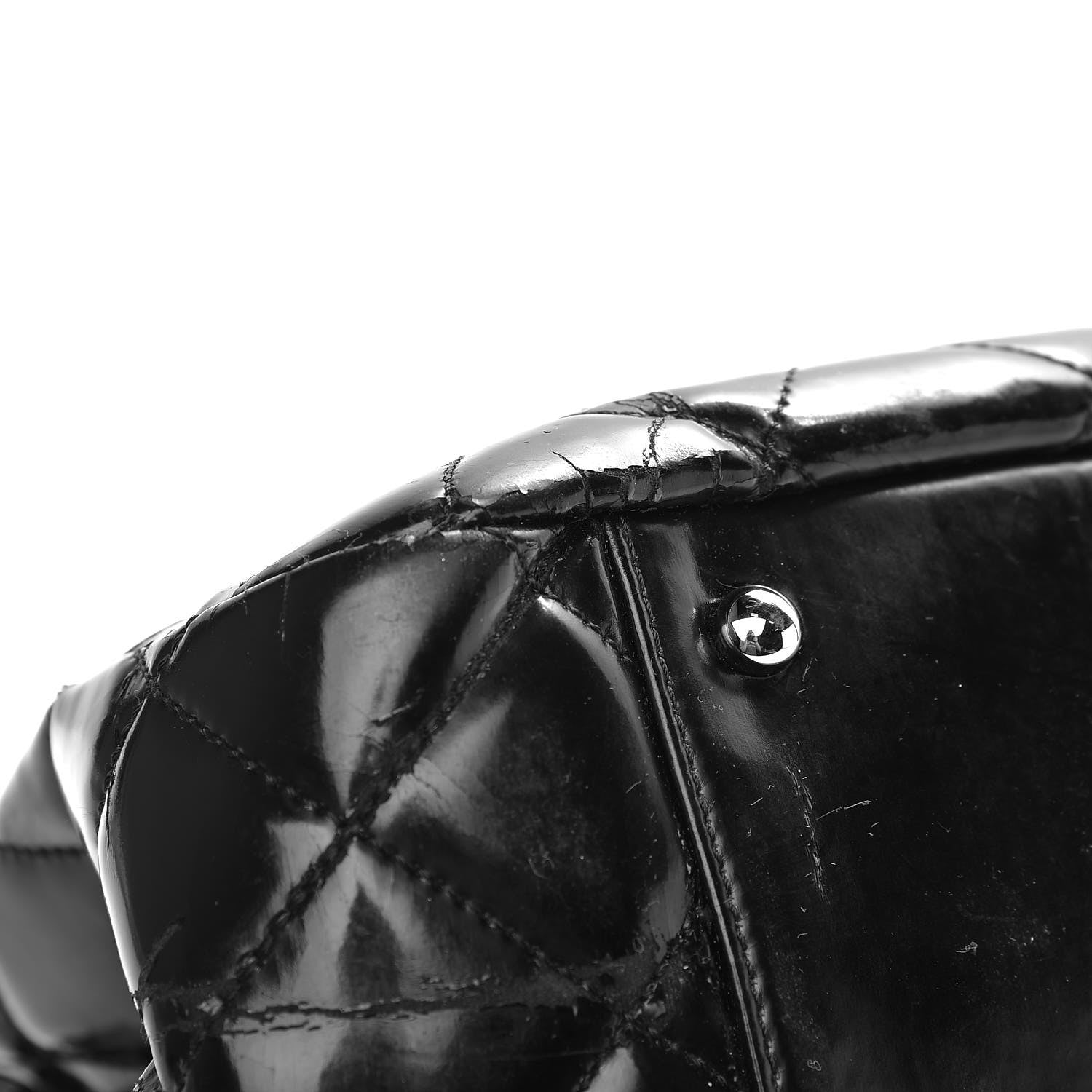 Chanel Vinyl Quilted Mademoiselle Accordion Flap Black 15 of 21