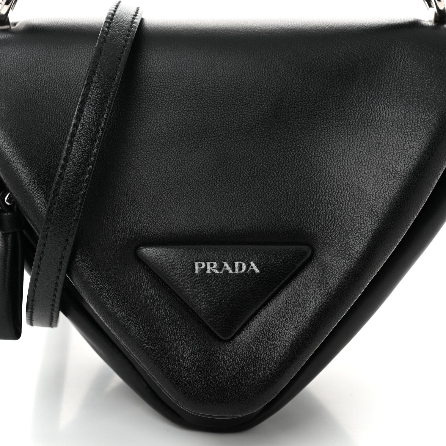 Prada Nappa Padded Signaux Triangle Crossbody Black 8 of 10