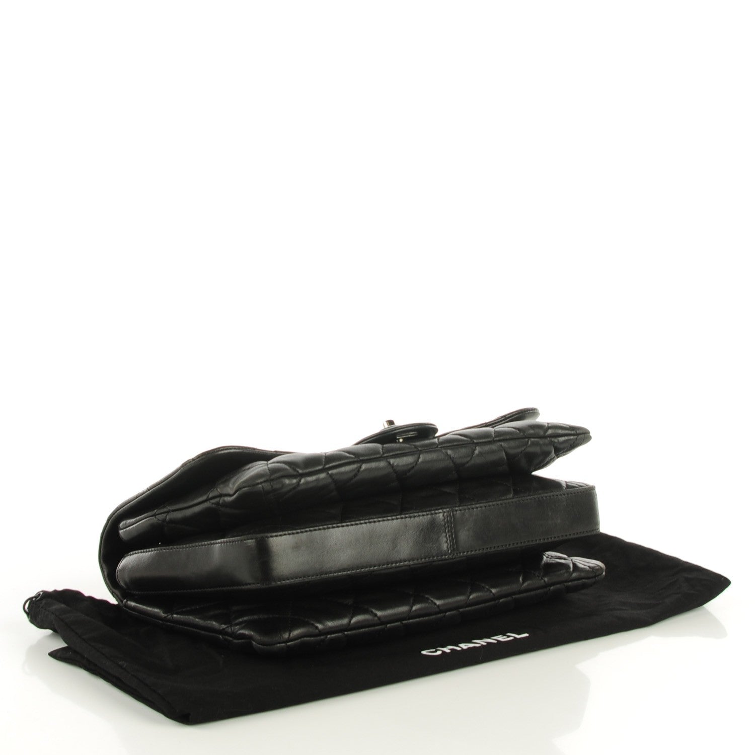 Chanel Lambskin Quilted Large 3 Flap Black 4 of 8