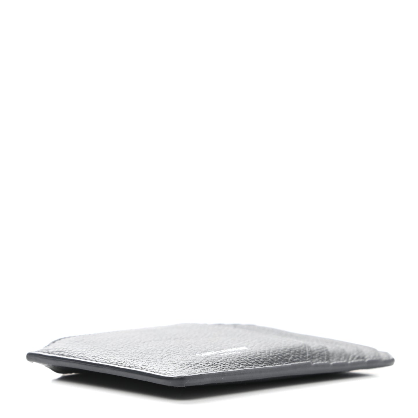 Grained Calfskin 5 Fragments Zip Pouch Card Holder Dark Smog