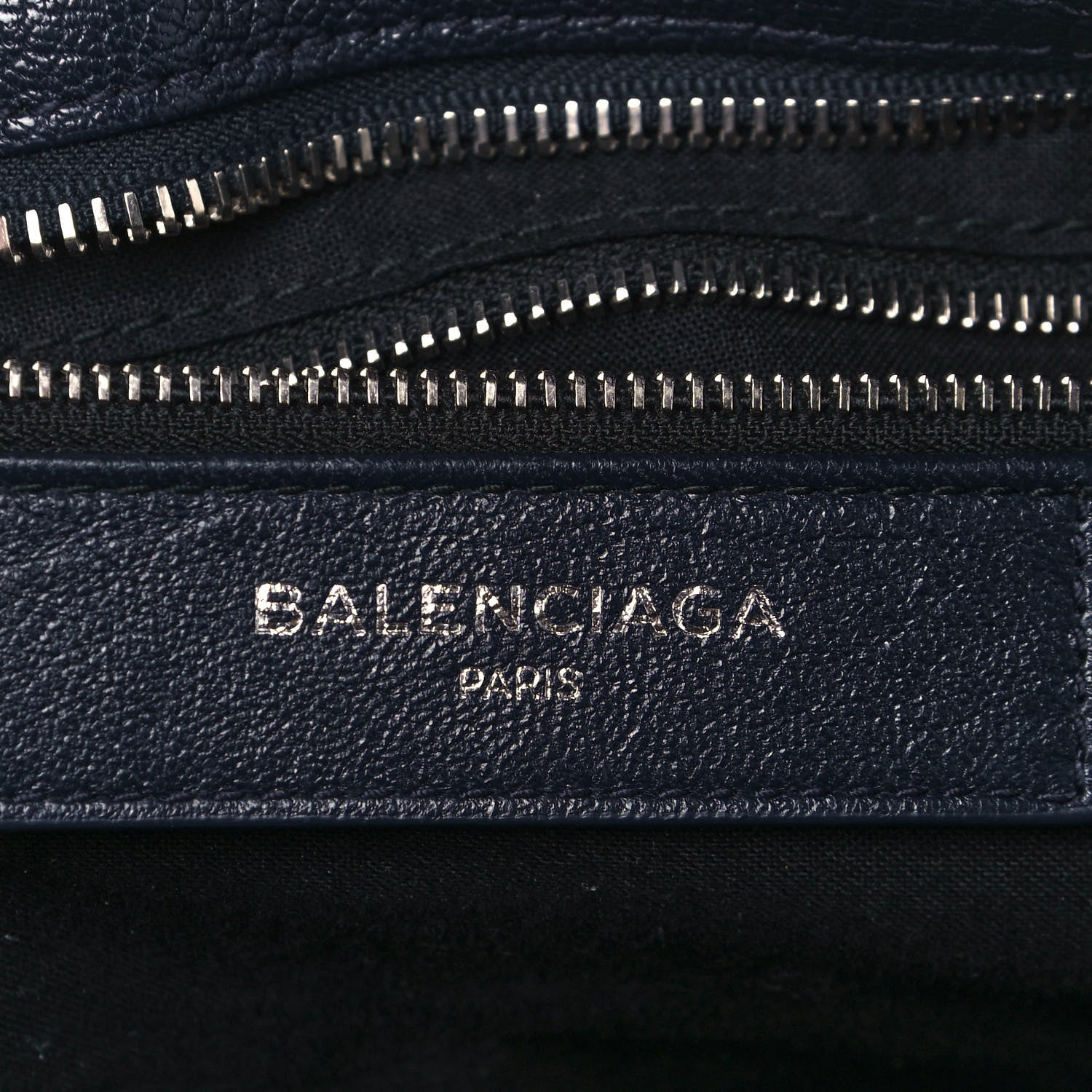 Balenciaga Chevre Silver Metallic Edge Hardware City Bleu Nuit Dark Sea 6 of 14