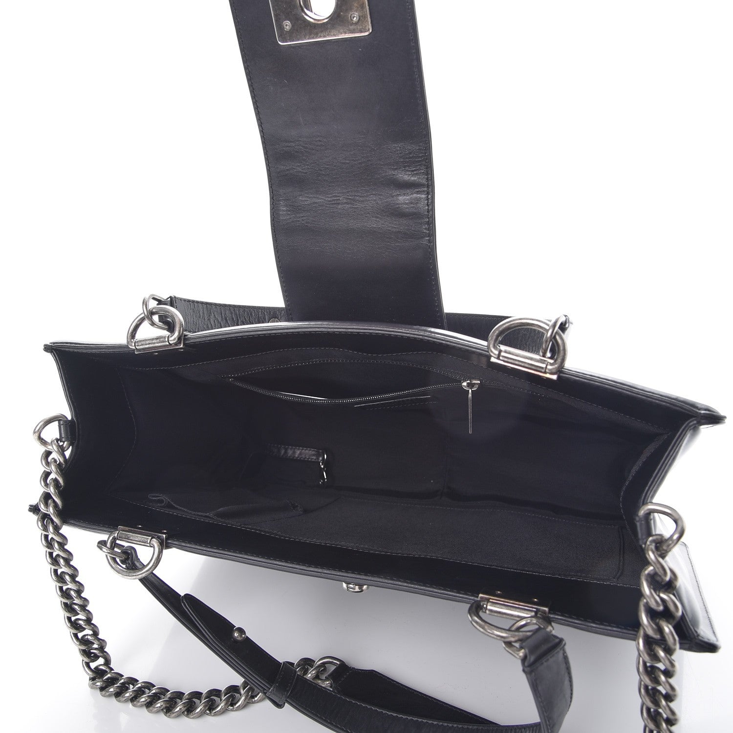 Chanel Glazed Calfskin Boy Tote Black 5 of 11