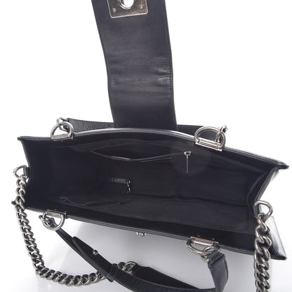 Chanel Glazed Calfskin Boy Tote Black 5 of 11