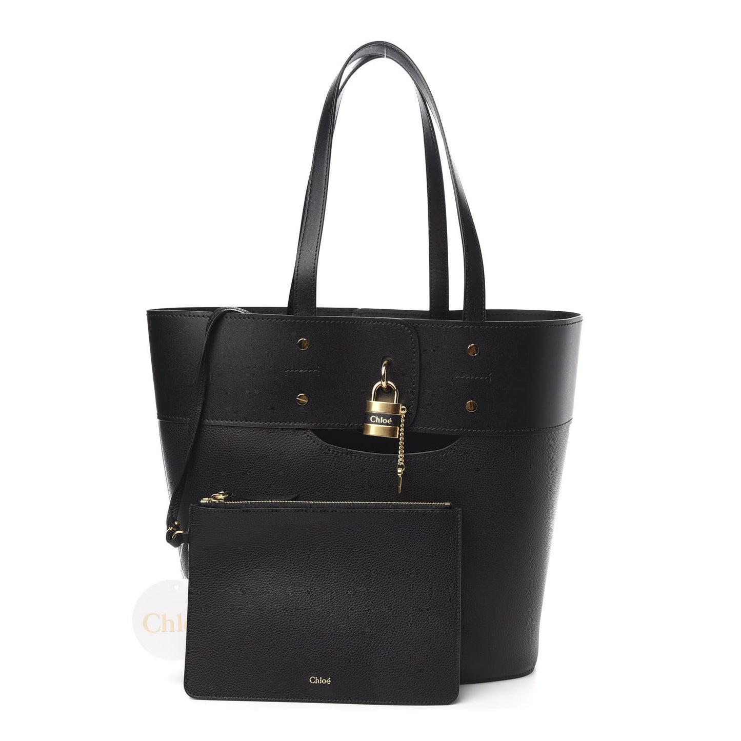 Smooth Grained Calfskin Medium Aby Tote Black