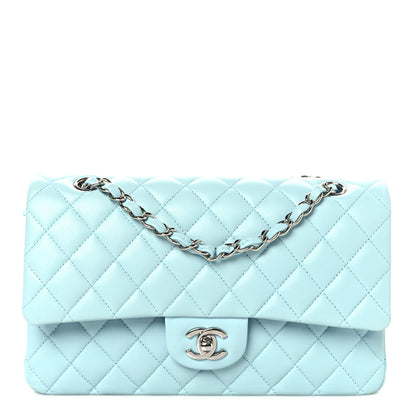 Chanel Lambskin Quilted Medium Double Flap Light Blue 1 of 11