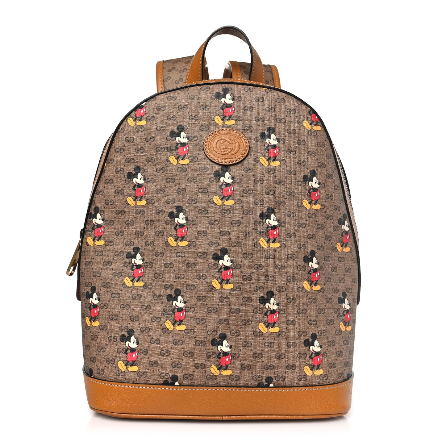 X DISNEY Mini Vintage GG Supreme Monogram Mickey Mouse Small Dome Backpack Beige Vintage Sun Oil