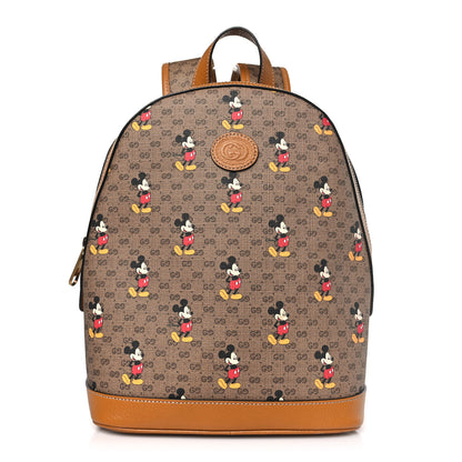 Gucci X DISNEY Mini Vintage GG Supreme Monogram Mickey Mouse Small Dome Backpack Beige Vintage Sun Oil 1 of 9