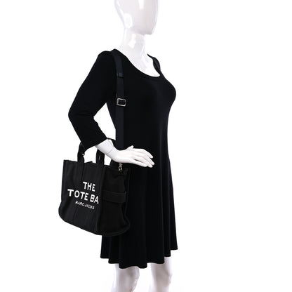 Marc Jacobs Cotton Canvas Medium The Traveler Tote Bag Black 2 of 9