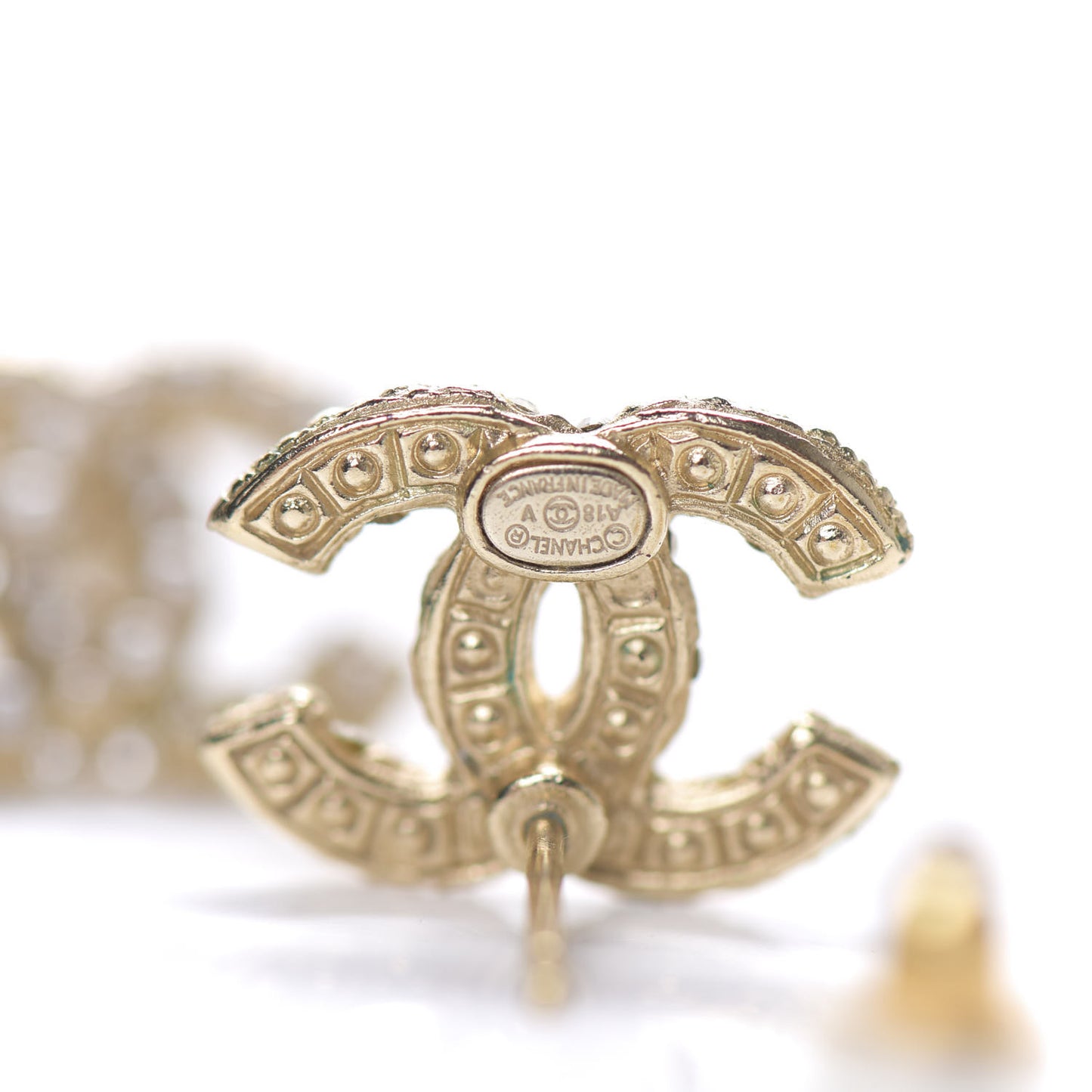 Pearl CC Earrings Gold