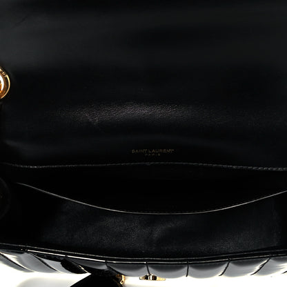 Saint Laurent Patent Matelasse Monogram Large Vicky Chain Bag Black 5 of 8