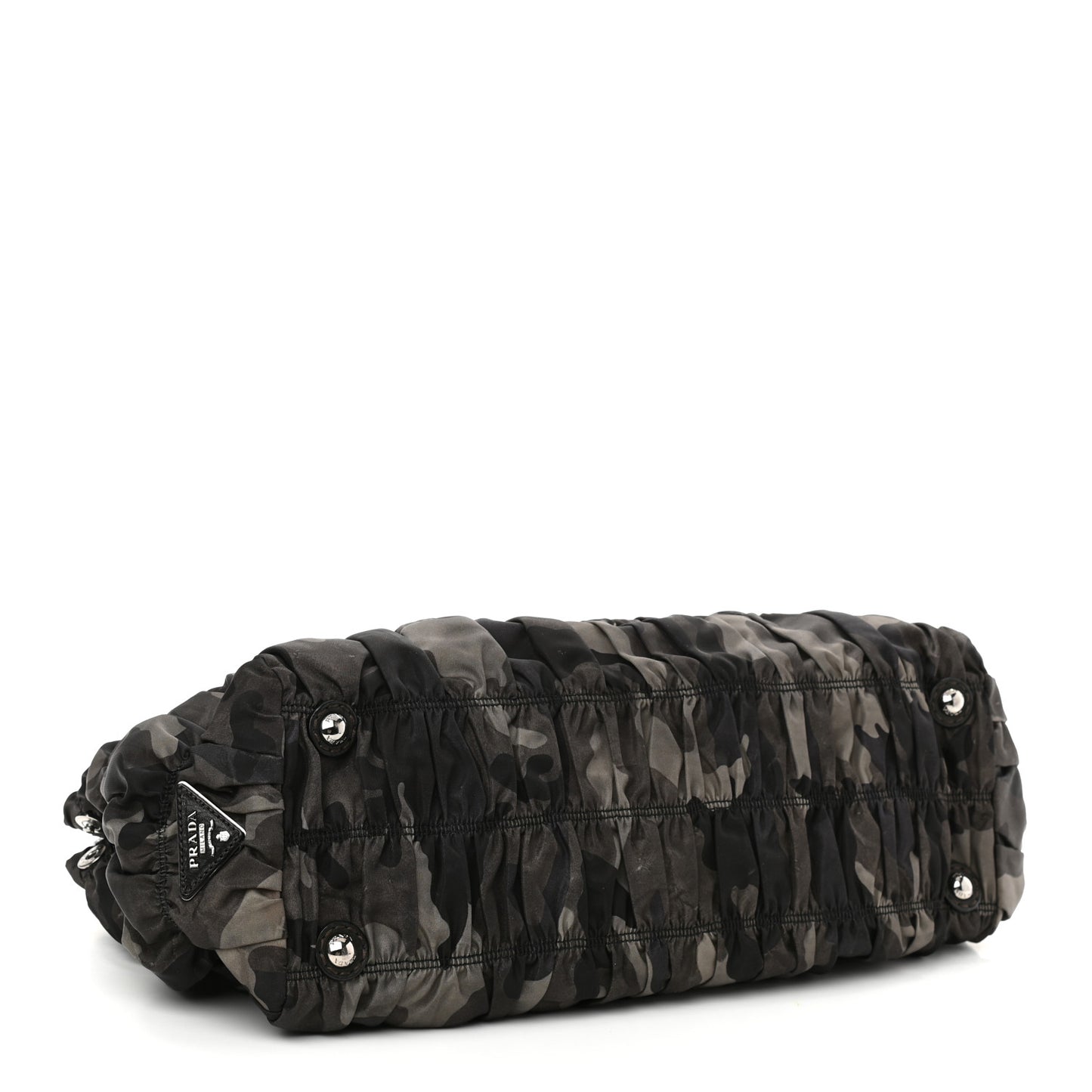 Tessuto Gaufre Camouflage Frame Satchel Fumo