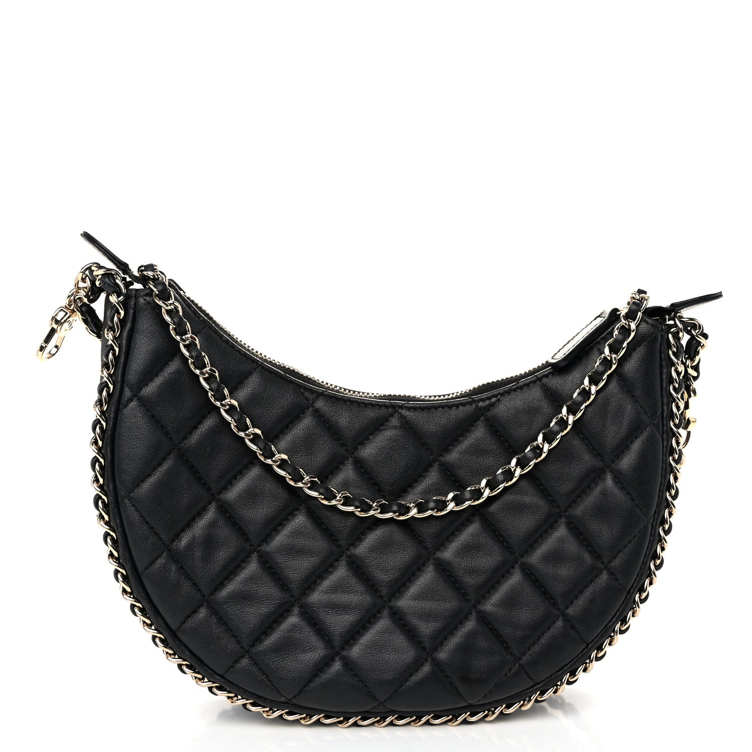Chanel Lambskin Quilted Small Hobo Bag Black 1 of 12