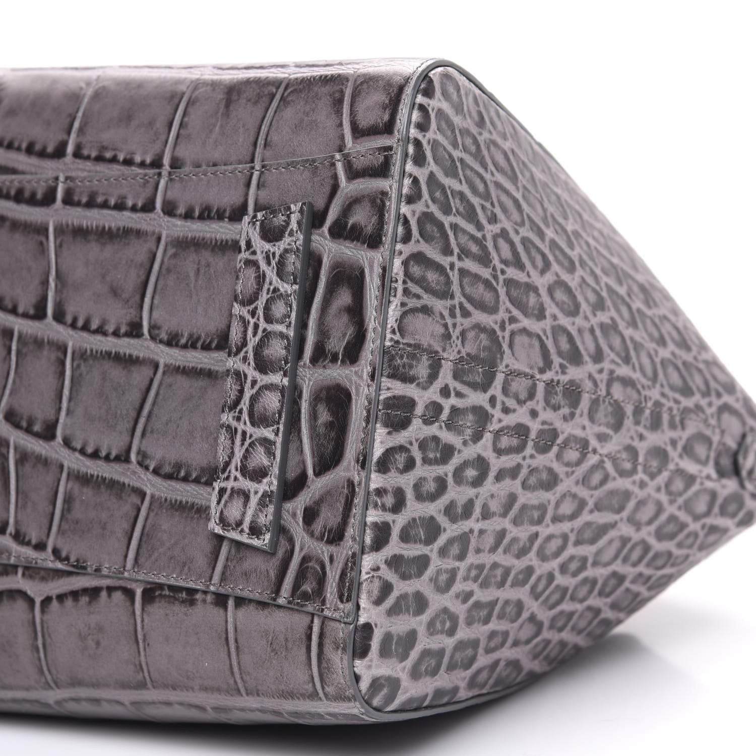Givenchy Calfskin Crocodile Embossed 3D Stud Medium Antigona Storm Grey 10 of 10