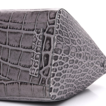 Givenchy Calfskin Crocodile Embossed 3D Stud Medium Antigona Storm Grey 10 of 10